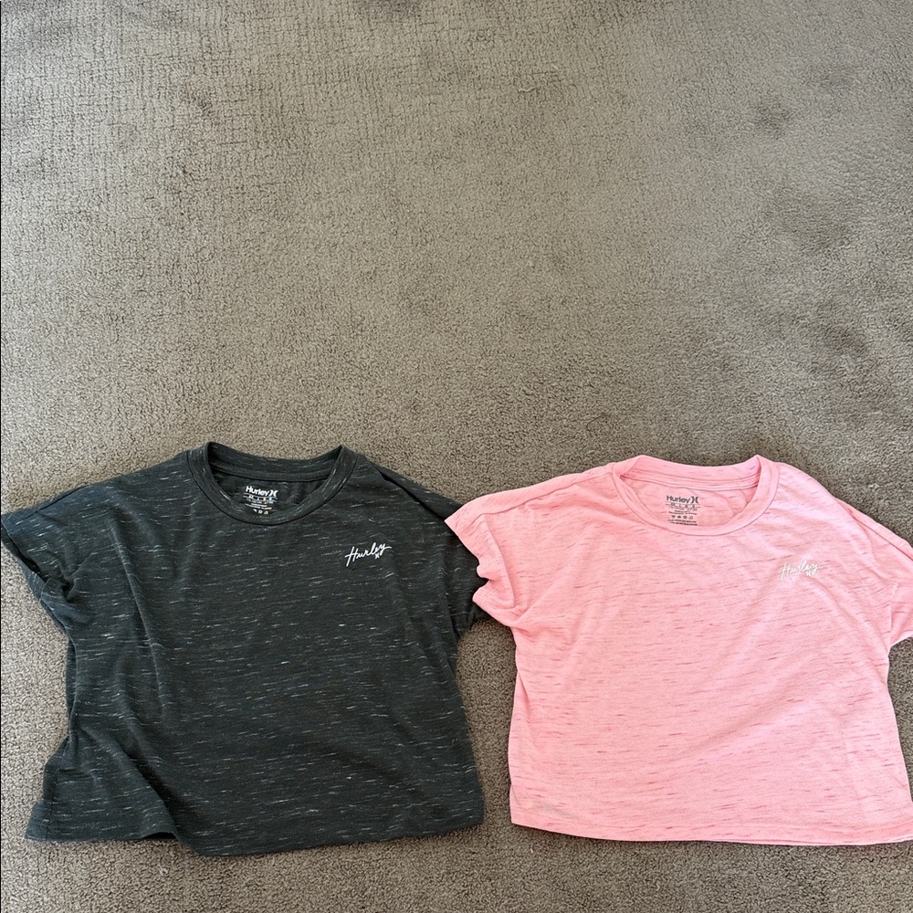 Hurley Kids Short Sleeve Tees - Black and Pink